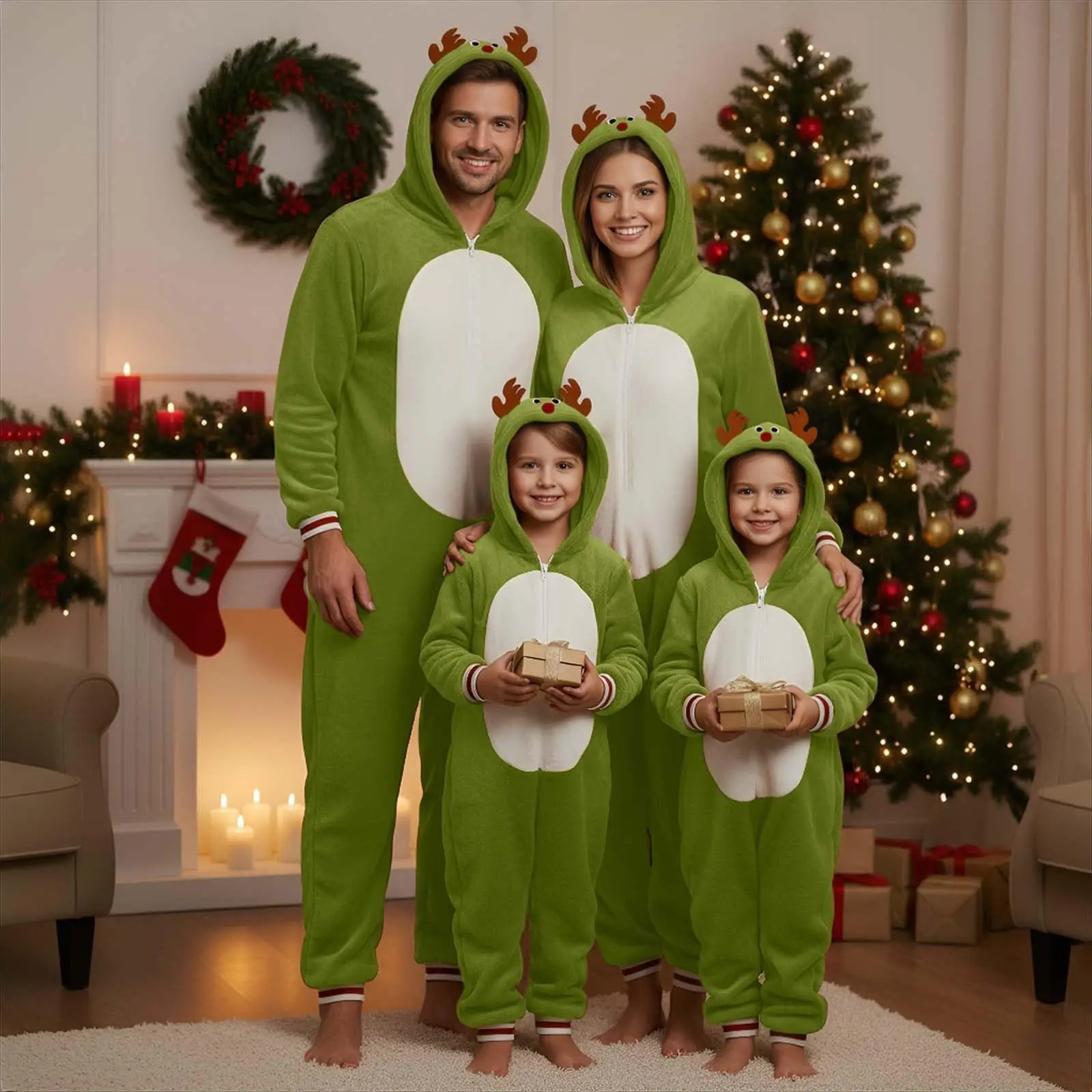 Christmas Costume Cute Reindeer Animal Outfit Elk Personality Loose One-piece Family Pajamas Onesie Christmas Pajamas Suit 2025 - Image 3