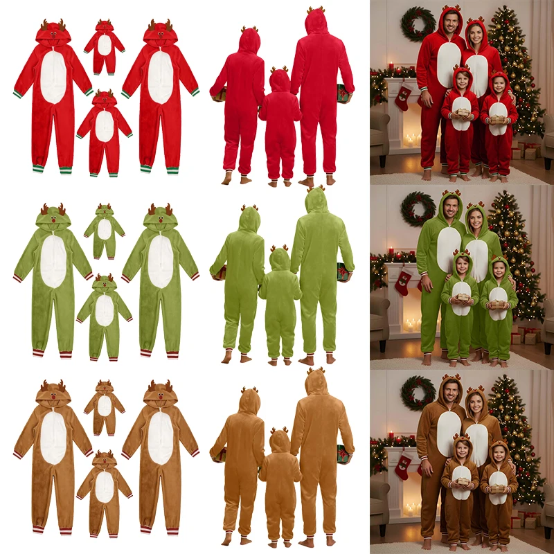 Christmas Costume Cute Reindeer Animal Outfit Elk Personality Loose One-piece Family Pajamas Onesie Christmas Pajamas Suit 2025 - Image 5