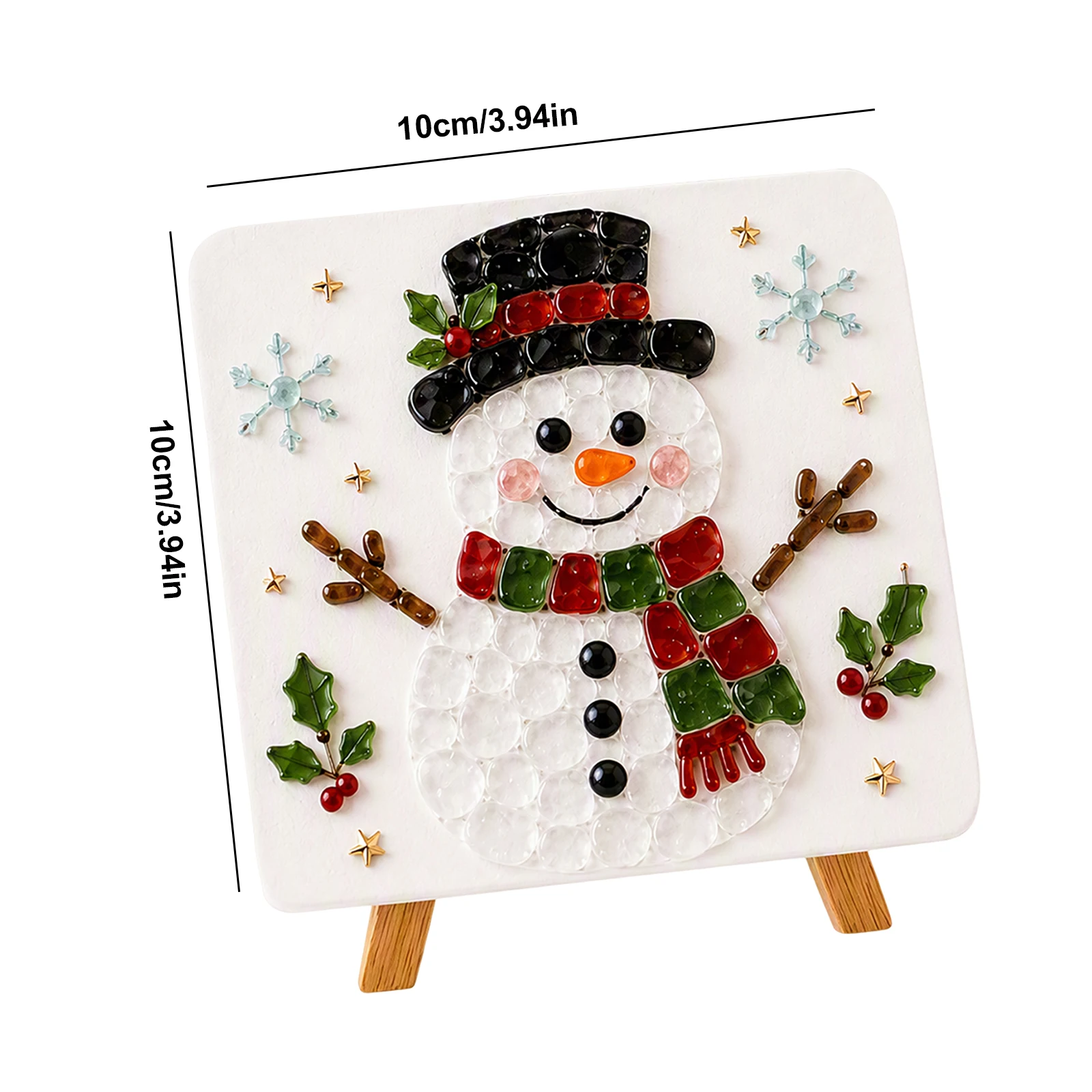 Christmas DIY Mosaic Craft Kit Reindeer Sea Glass Art Set Holiday Festive Table Decor with Tweezers Complete Tools - Image 6