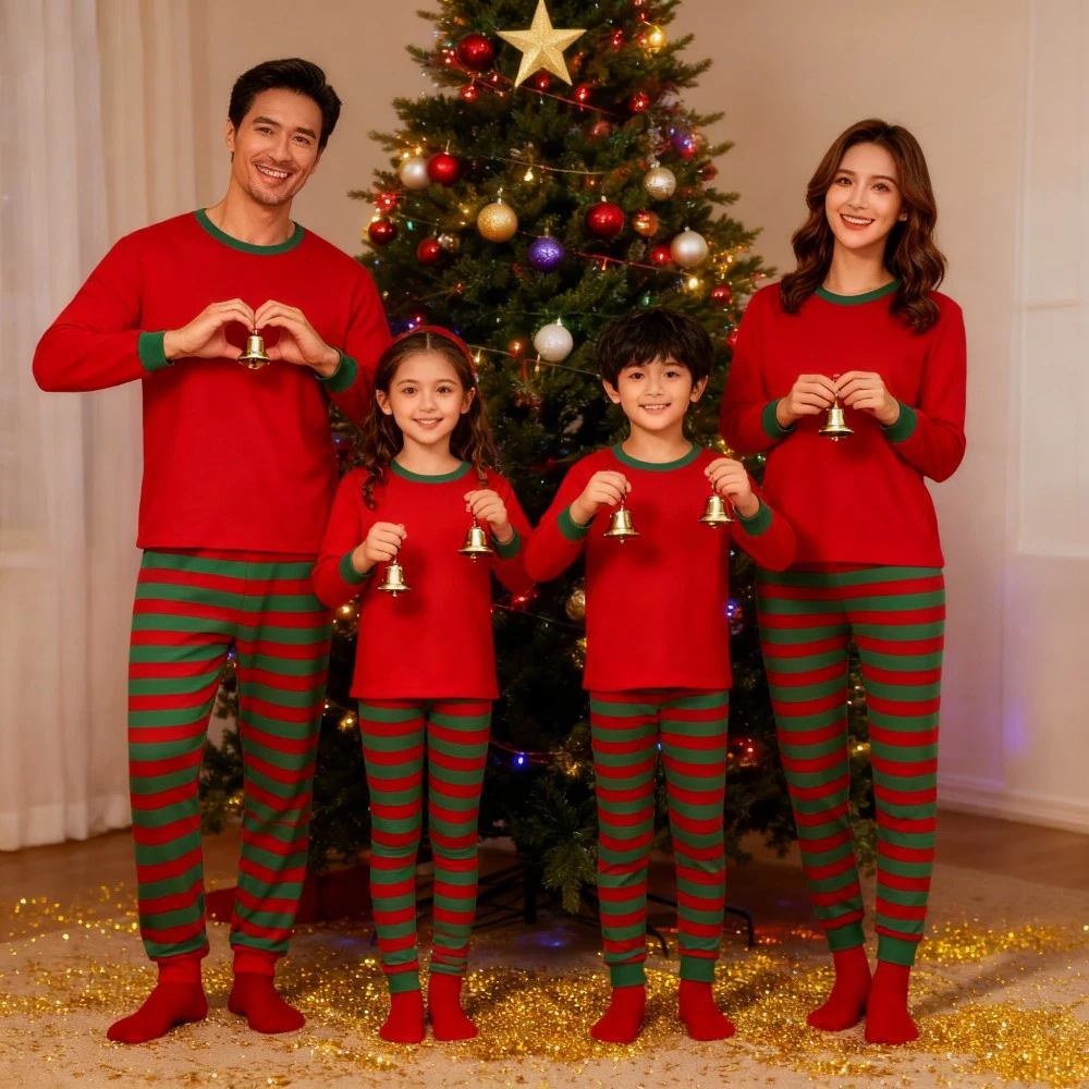 Christmas Family Matching Pajamas Set Long Sleeve Sleepwear for Father Mother Kids Soft Nightwear XMAS Family Look Loungewear - Image 2