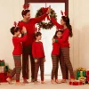 Christmas Family Matching Pajamas Set Long Sleeve Sleepwear for Father Mother Kids Soft Nightwear XMAS Family Look Loungewear