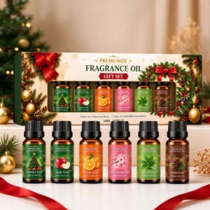 Christmas Fragrance Oil Gift Set Lavender Apple Orange Cherry Blossom for Diffuser Humidifier Home Bedroom Office Scented Gift
