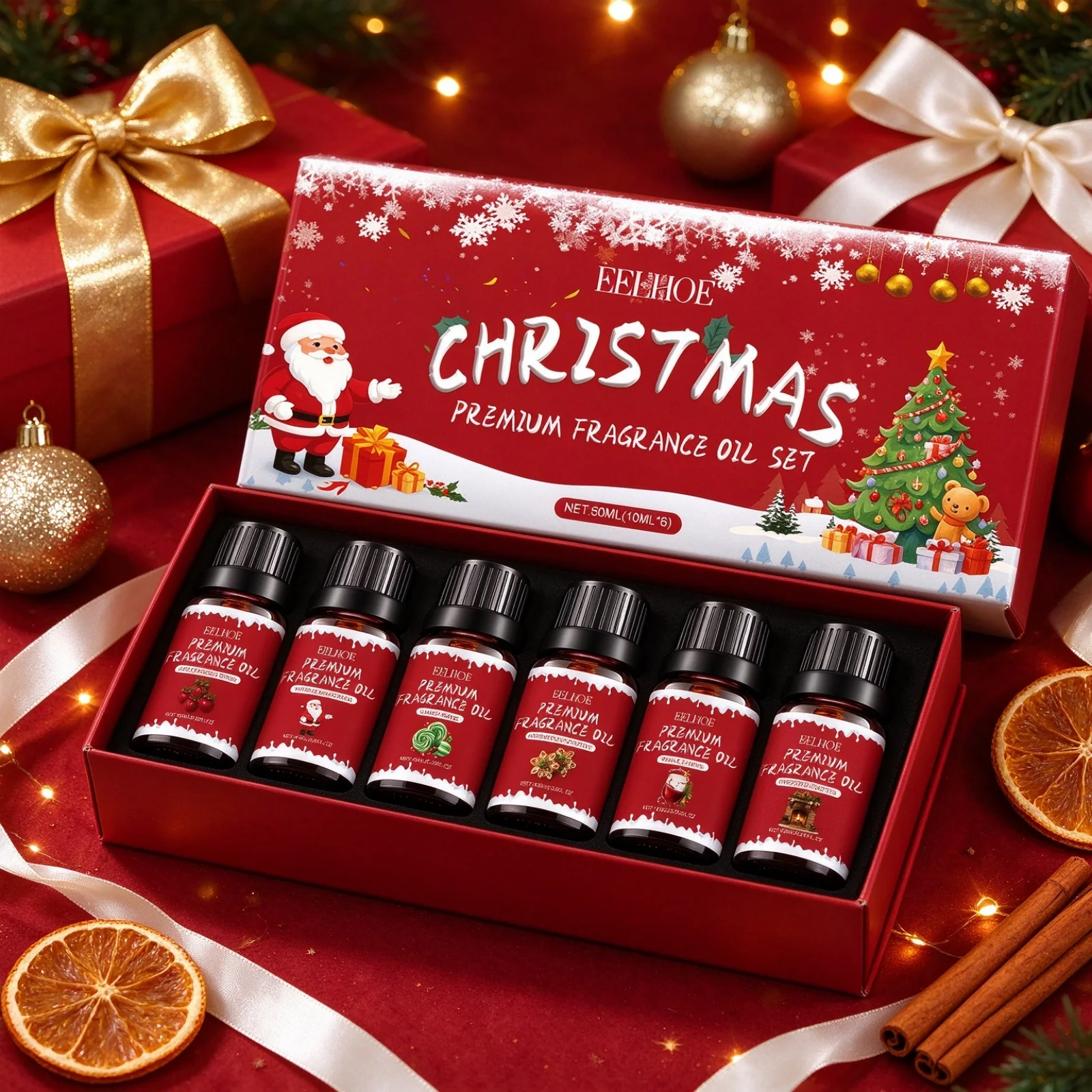 Christmas Fragrance Oil Set Safe Ingredients Long Lasting Fragrance Air Freshener Home Aromatherapy Christmas Essential Oil Set - Image 5