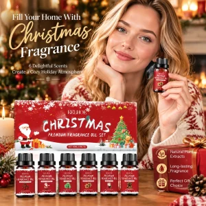 Christmas Fragrance Oil Set Safe Ingredients Long Lasting Fragrance Air Freshener Home Aromatherapy Christmas Essential Oil Set