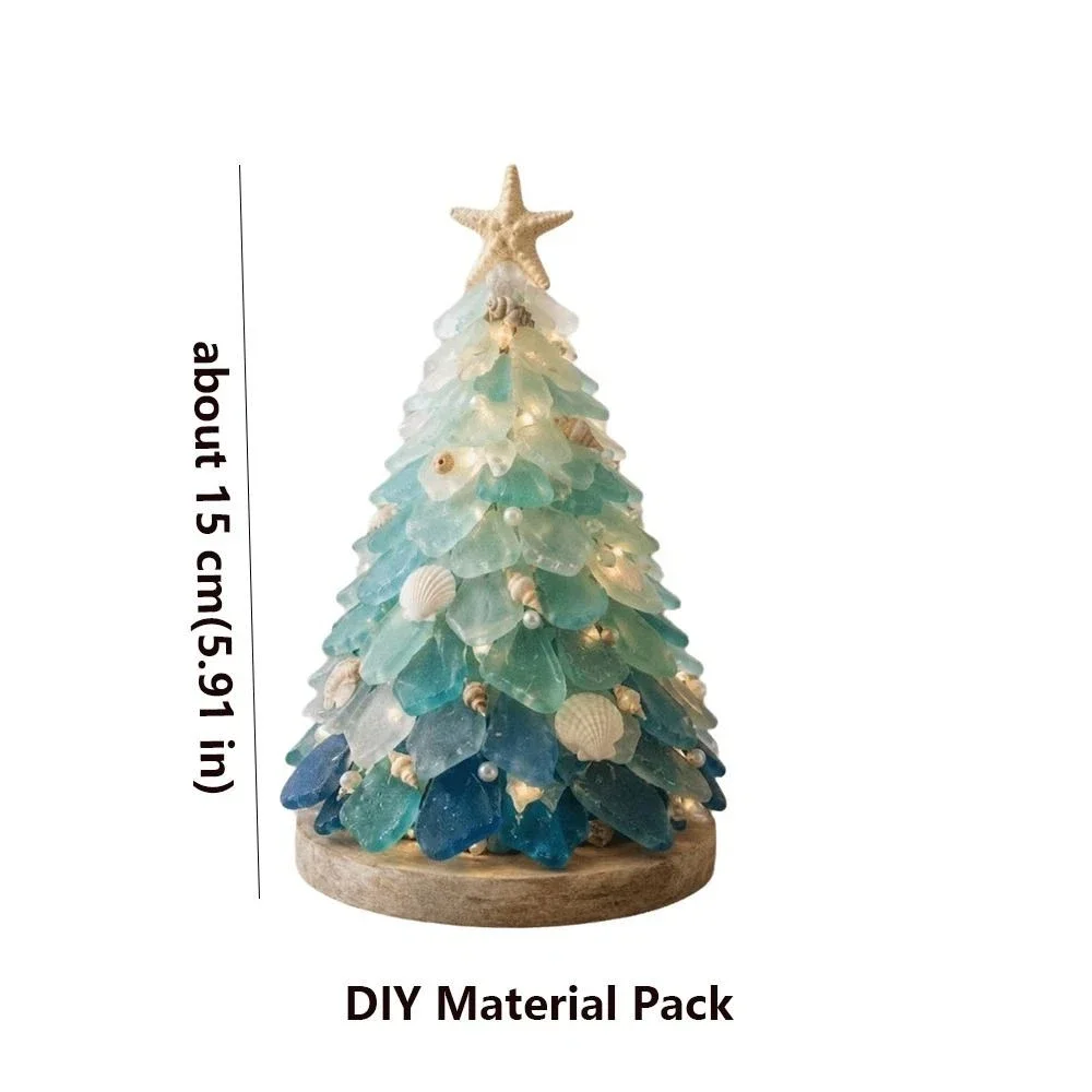 Christmas Gift Handmade Sea Glass Weaving DIY Sea Glass Art Kit Sea Glass Material Multi-Color DIY Christmas Tree Craft Kit - Image 6