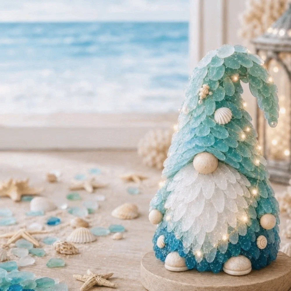Christmas Gift Handmade Sea Glass Weaving DIY Sea Glass Art Kit Sea Glass Material Multi-Color DIY Christmas Tree Craft Kit