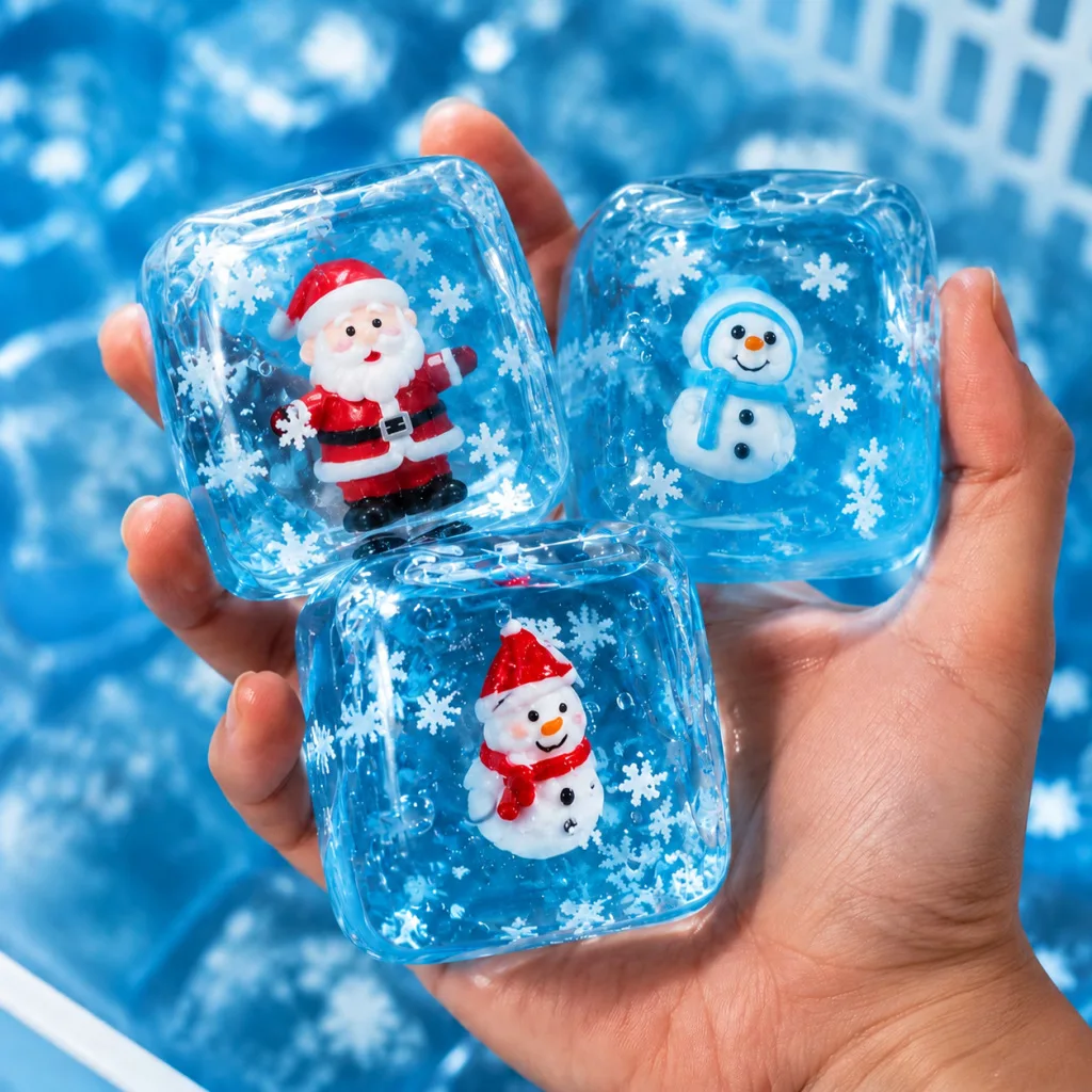 Christmas Halloween Ice Cube Squishy Maltose Texture Stress Relief Santa Snowman Holiday Gifts For Anxiety Relief New Year Gift - Image 3