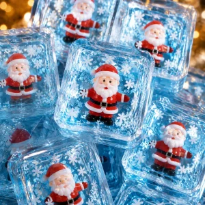 Christmas Halloween Ice Cube Squishy Maltose Texture Stress Relief Santa Snowman Holiday Gifts For Anxiety Relief New Year Gift