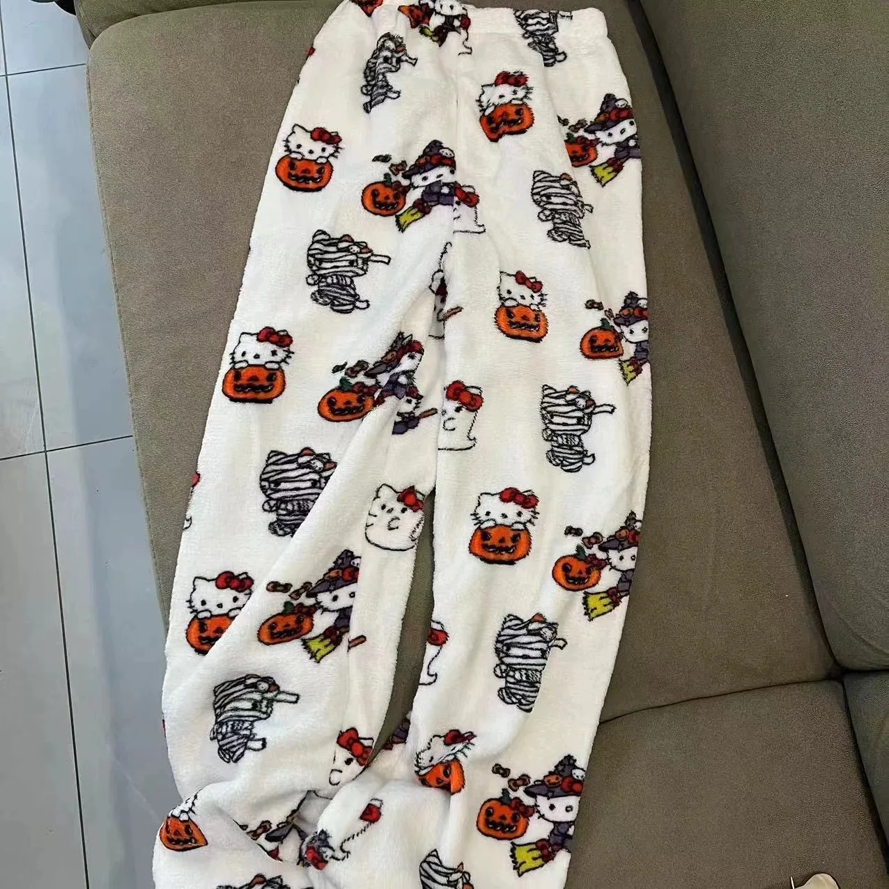 Christmas Hello Kitty Pajama Pants Anime Loose Pants Cartoon Couple Loungewear Women Leisure Home Trousers - Image 5