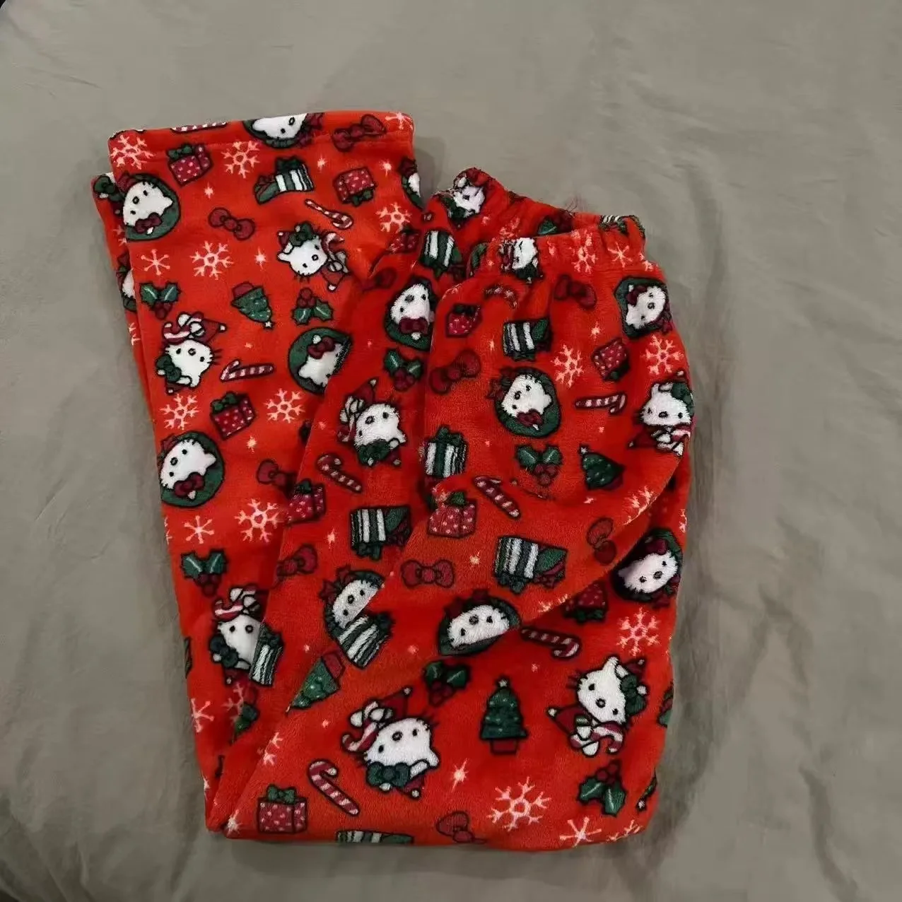 Christmas Hello Kitty Pajama Pants Anime Loose Pants Cartoon Couple Loungewear Women Leisure Home Trousers - Image 6