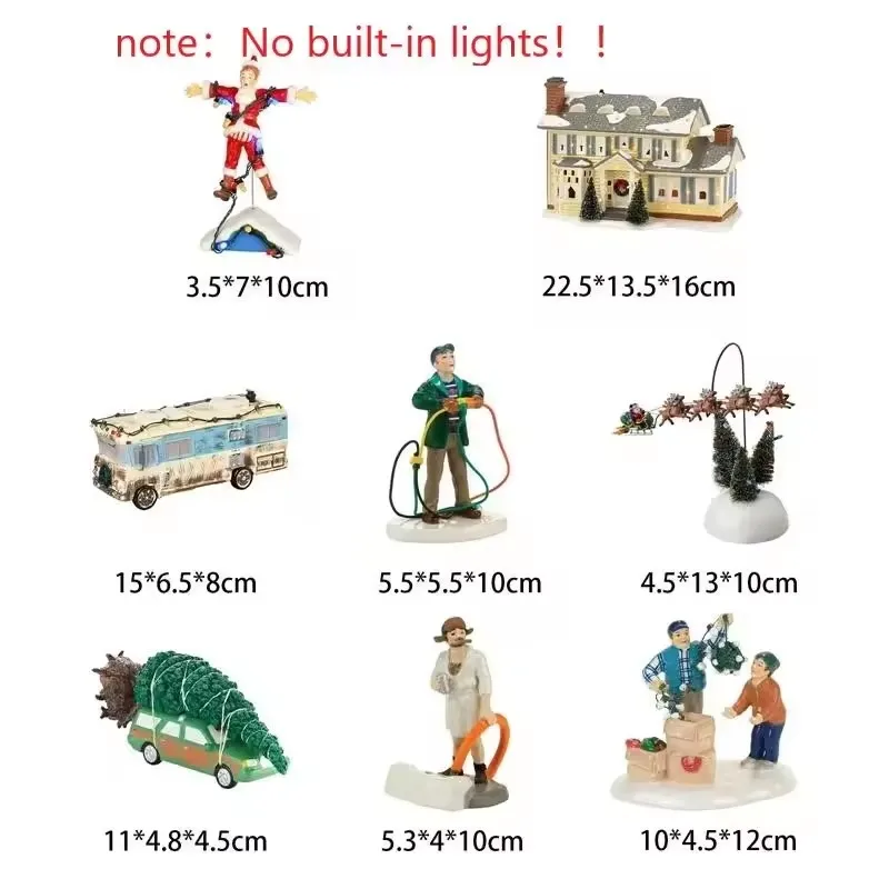 Christmas Luminous Resin House Santa Claus Car House Rural Holiday Garage Decoration Desktop Decoration Statue Christmas Gift - Image 6