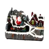 Christmas Music House Luminous House Scene Cabin Ornament Decoration for Table Living Room Xmas Snow Village House Birthday Gift