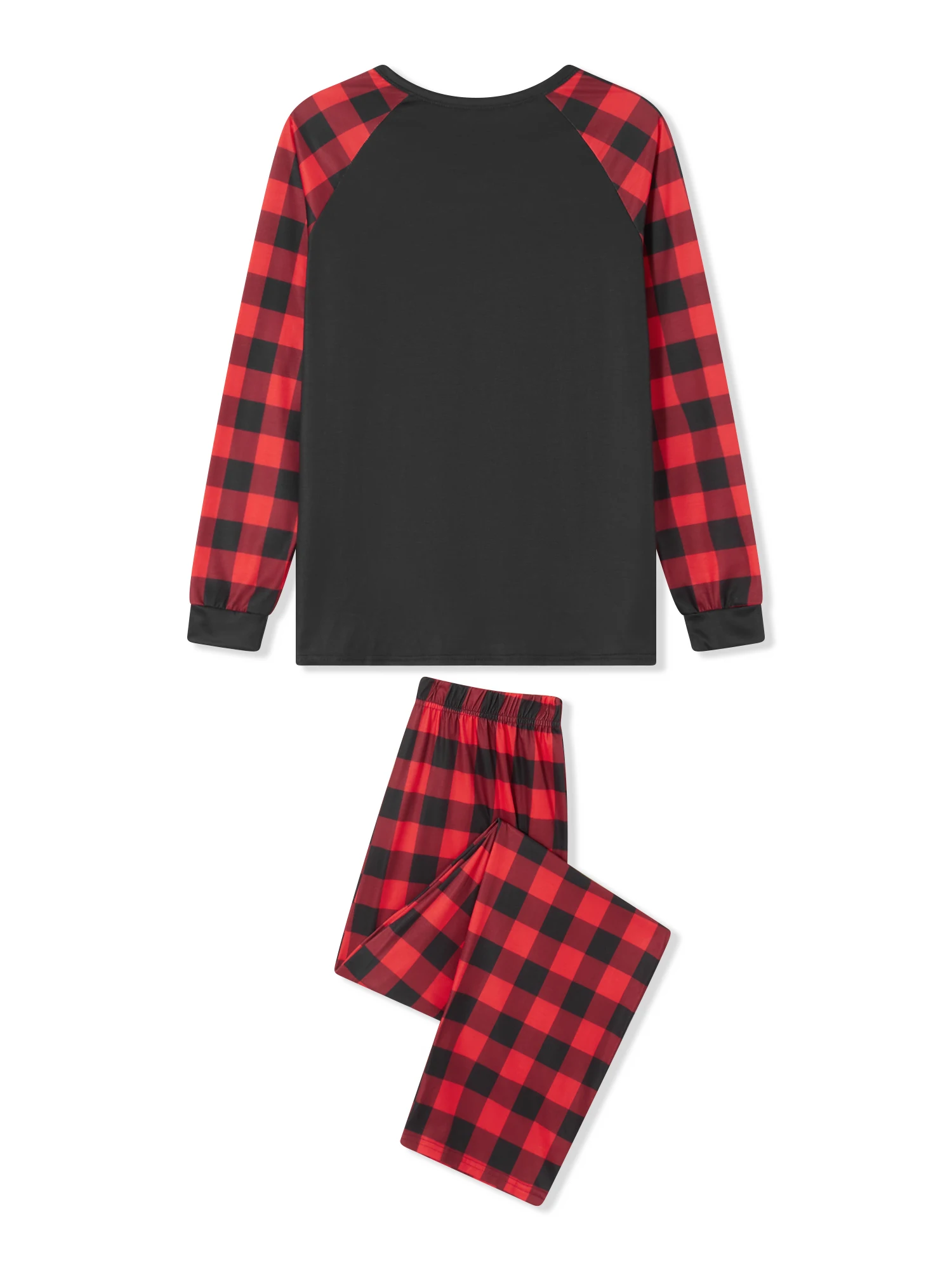 Christmas Pajamas for Family Long Sleeve Letter Boots Print Tops Buffalo Plaid Pants Set Winter Sleepwear - Image 6