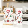 Christmas Printed Disposable Kitchen Towel Roll Absorbent Cleaning Paper Santa Reindeer Pattern Xmas Kitchen Home Decor
