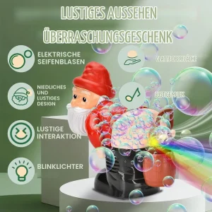 Christmas Santa Claus Bubble Blower with Music & Light Butt Bubble Machine Novelty Xmas Gift for Boys Girls(No Bubble Solution)