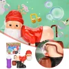 Christmas Santa Claus Bubble Machine with Music & Light Farting Soap Bubble Toy Electric Santa Butt Bubble Blower Xmas Kids Gift