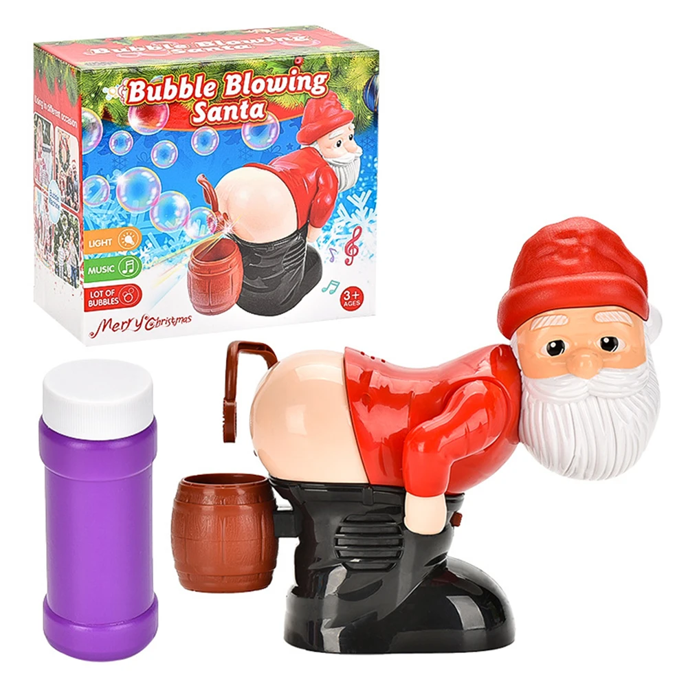 Christmas Santa Claus Bubble Machine with Music & Light Farting Soap Bubble Toy Electric Santa Butt Bubble Blower Xmas Kids Gift - Image 4