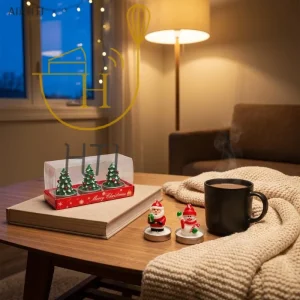 Christmas Scented Candle Gift Set 3PCS Handmade Santa Snowman Design for Home Xmas Party Decor Festival Supplies