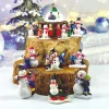 Christmas Snowman & Kids 3D Resin Fridge Magnet Set, Winter Xmas Village Figurine Souvenir, Gift & Collectible