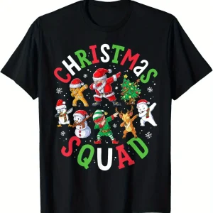 Christmas Squad Santa Dabbing Elf Family Matching Pajamas T-Shirt
