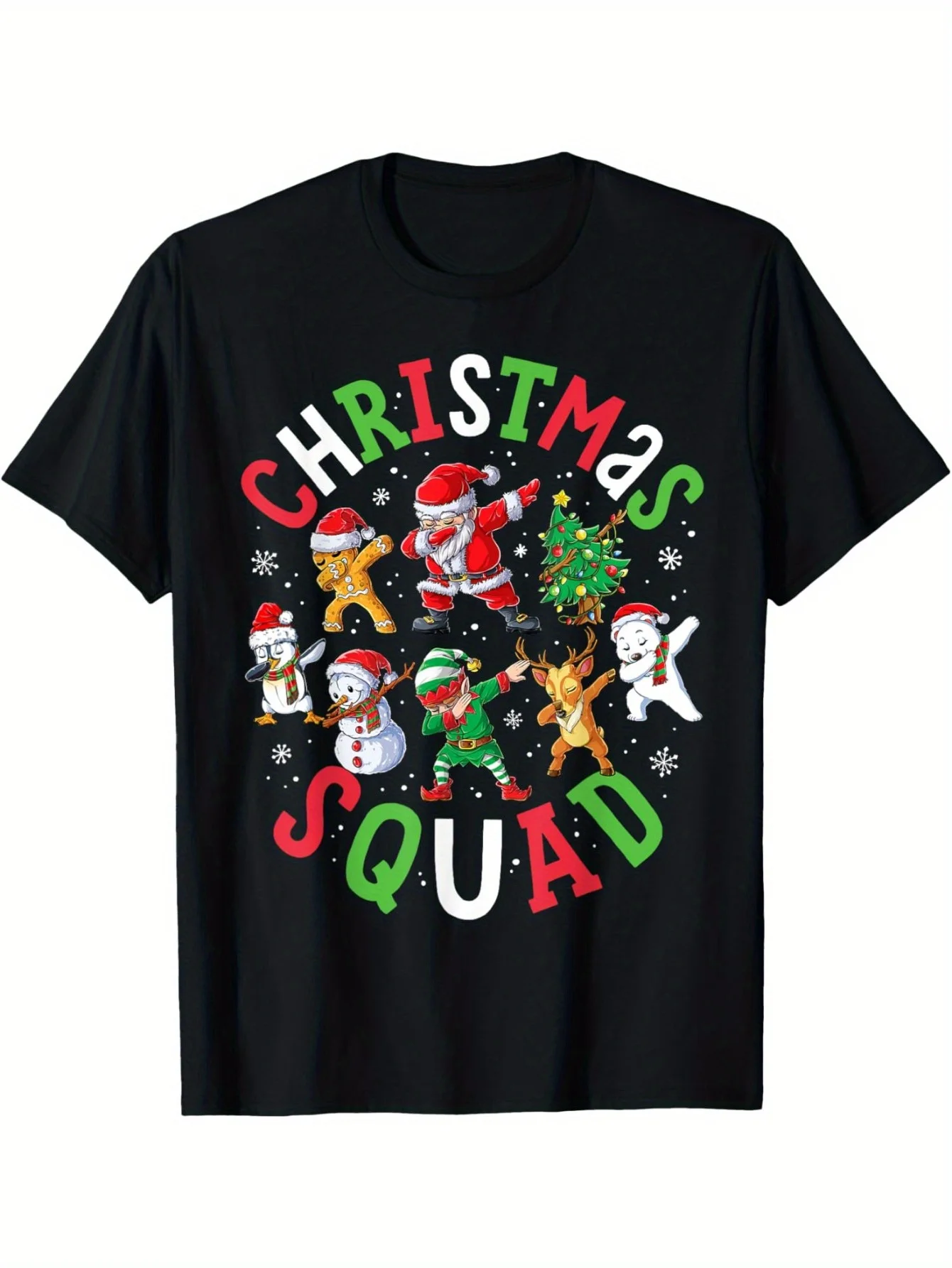 Christmas Squad Santa Dabbing Elf Family Matching Pajamas T-Shirt