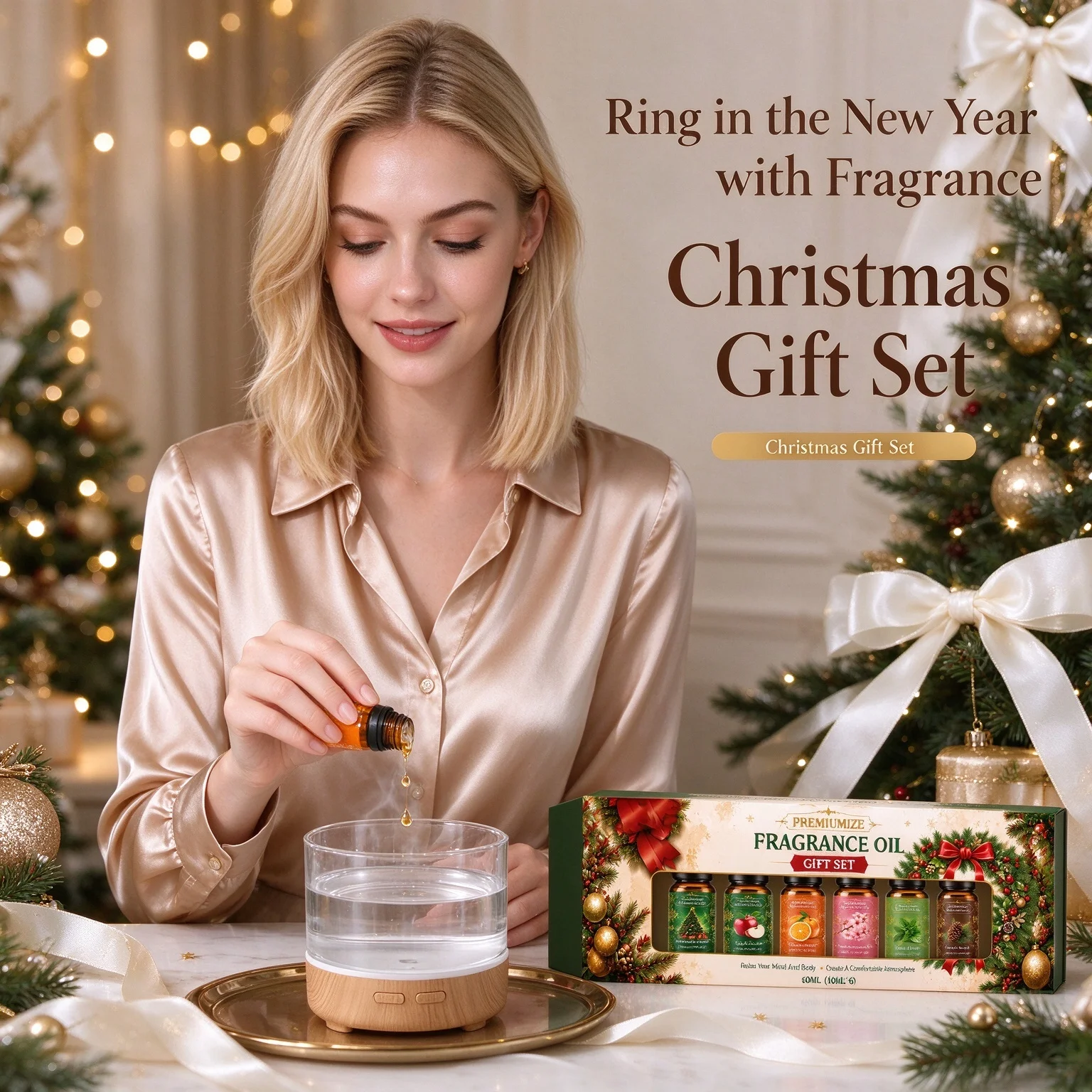 Christmas Themed Multi‑scent Fragrance Oil Gift Set Fresh Aroma Calming Relaxing soothing Mood Holiday Aromatherapy Gift Kit - Image 4