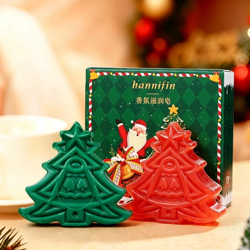 Christmas Tree Shaped Essential Oil Soap Natural Plant Fragrance Cleansing Handmade Bar Soap Gentle Skin Moisturizing Bath Soap - Image 3