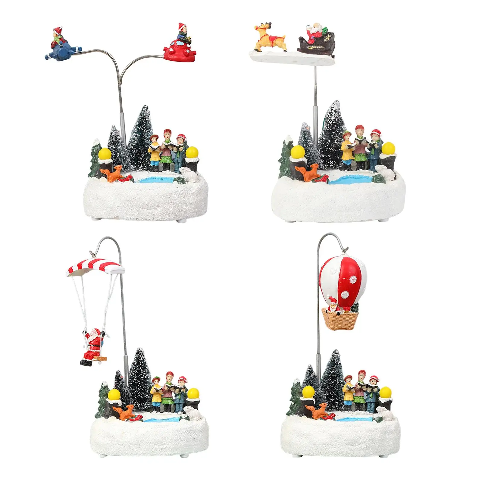 Christmas Village Lighted Music Rotating Battery Operated Holiday Decoration - Image 2
