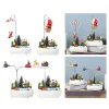 Christmas Village Lighted Music Rotating Battery Operated Holiday Decoration