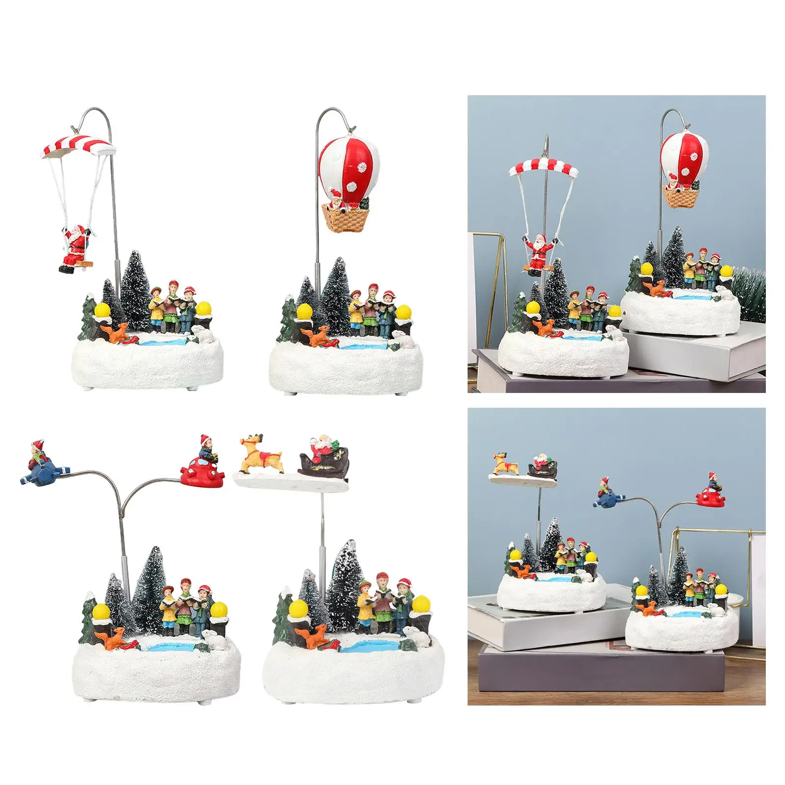 Christmas Village Lighted Music Rotating Battery Operated Holiday Decoration