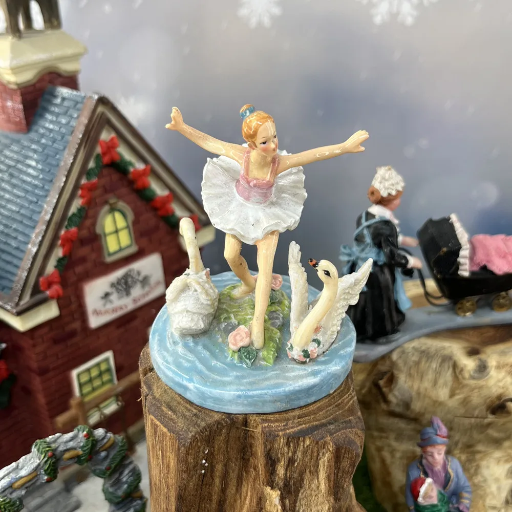 Christmas Village Resin Figurine Set, DIY Scene Model Sand Table Handicraft, Holiday Decor Ornaments, Gift & Collectible - Image 6