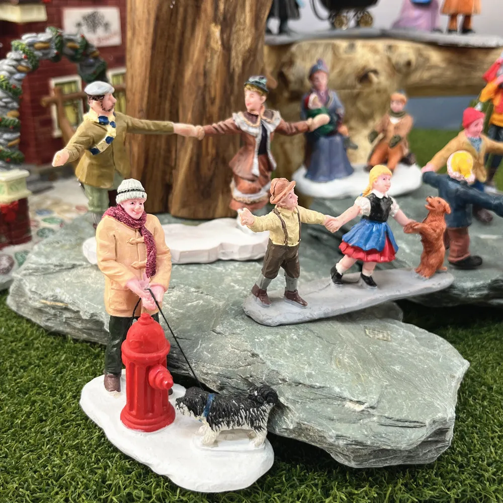 Christmas Village Resin Figurine Set, DIY Scene Model Sand Table Handicraft, Holiday Decor Ornaments, Gift & Collectible - Image 3