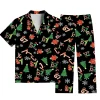 Christmas-themed 3D-print Loungewear Set (shirt and Pants)—available for Children, Couples, and Families; A Perfect Holiday Gift