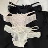 Comfortable Sweet Lace Panties Low Waist Flower Underwear for Women Hollow Cotton Crotch Satin Silk Briefs Female