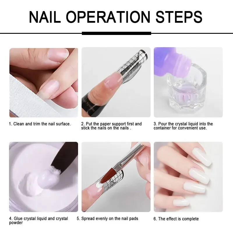 Crystal Powder Set Nail Acrylic Powder and Liquid Monomer Nails Art Decoration For Manicure Crystal Nail Glitter 3D Nail Tools - Image 6