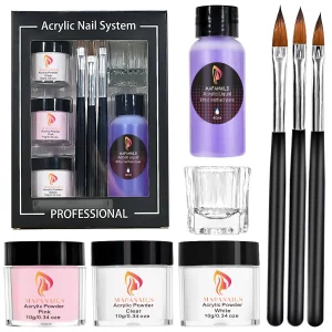 Crystal Powder Set Nail Acrylic Powder and Liquid Monomer Nails Art Decoration For Manicure Crystal Nail Glitter 3D Nail Tools