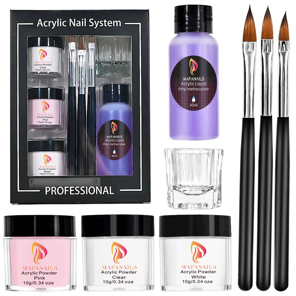 Crystal Powder Set Nail Acrylic Powder and Liquid Monomer Nails Art Decoration For Manicure Crystal Nail Glitter 3D Nail Tools