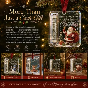 Cute Santa Money Holder Christmas Ornament Tree Hanging Pendant for Cash Gift Holiday Decor