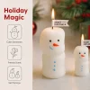 Cute Snowman Christmas Scented Candle Set, English Pear Freesia Fragrance for Home Decor Holiday Xmas Gift
