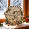 DIY 3D Christmas Pearl Art Kit Pearl Christmas Cabin Winter Holiday Display Decoration 3D Christmas Cottage Beading Art gifts