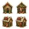 DIY 3D Wooden House Pearl Bead Art Kit Christmas Handmade Rhinestone Craft Set Xmas Desktop Ornaments Home Decor Holiday Gifts