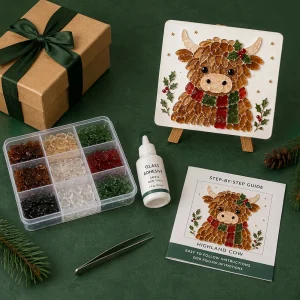 DIY Mosaic Art Kit Sea Glass Floral Watering Can Craft Set Handmade Home Decor Adult Gift
