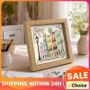 DIY Sea Glass Art Kit Timeless American Destinations Ocean Themed Acrylic Mosaic Craft with Wooden Frame Desk Landscape Decor
