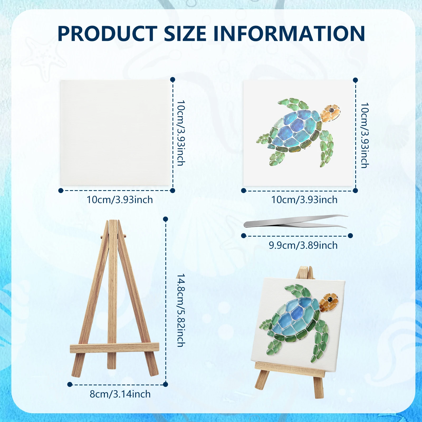 DIY Sea Glass Mosaic Art Kit Beautiful Ocean Garden Inspired Artwork with Colorful Glass Pieces Seaglass Craft Kit Handmade Gift - Image 2