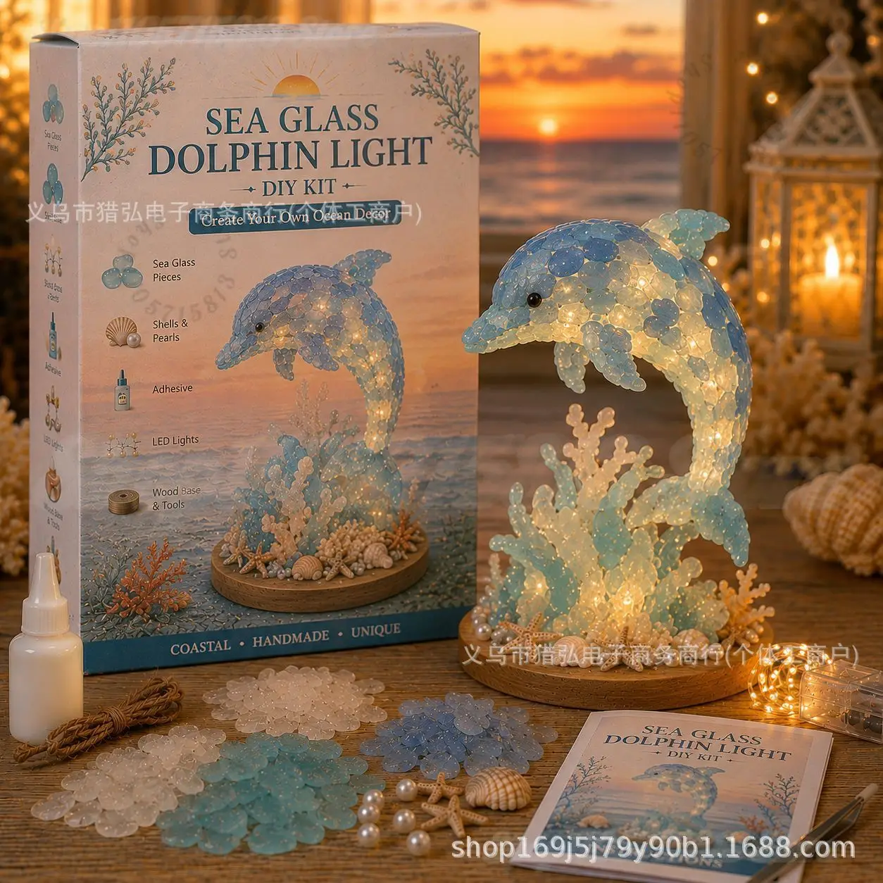 DIY Sea Glass sea turtle Craft Kit,Make‑Your‑Own Coastal Holiday Ornament, Complete Hand‑Making Art Kit for Adult Craft Lovers - Image 2