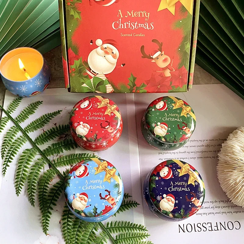 Delicate Gift Box Christmas Scented Candles 1/4/8 Pieces Multiple Fragrances Home Tabletop Ornament For Holiday Celebration - Image 5
