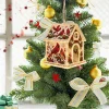 Diamond Painting Kit, Wooden Christmas House, DIY Gingerbread House, 3D Assembled Craft, Christmas Home Decor, Santa Snowman Dee