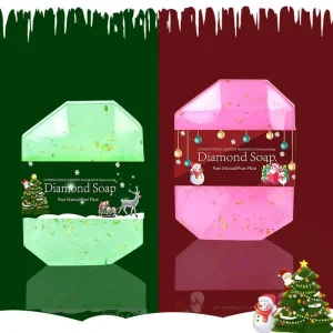 Diamond Shaped Fragrance Soap Transparent Handmade Scented Bar Soap Gentle Cleansing Moisturizing Face Body Wash Soap