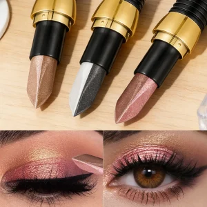 Double Color Eyeshadow Stick Glitter Highlight Shadow Stick Eye Makeup Waterproof Lasting Shimmer Metallic Eyeshadow Makeup