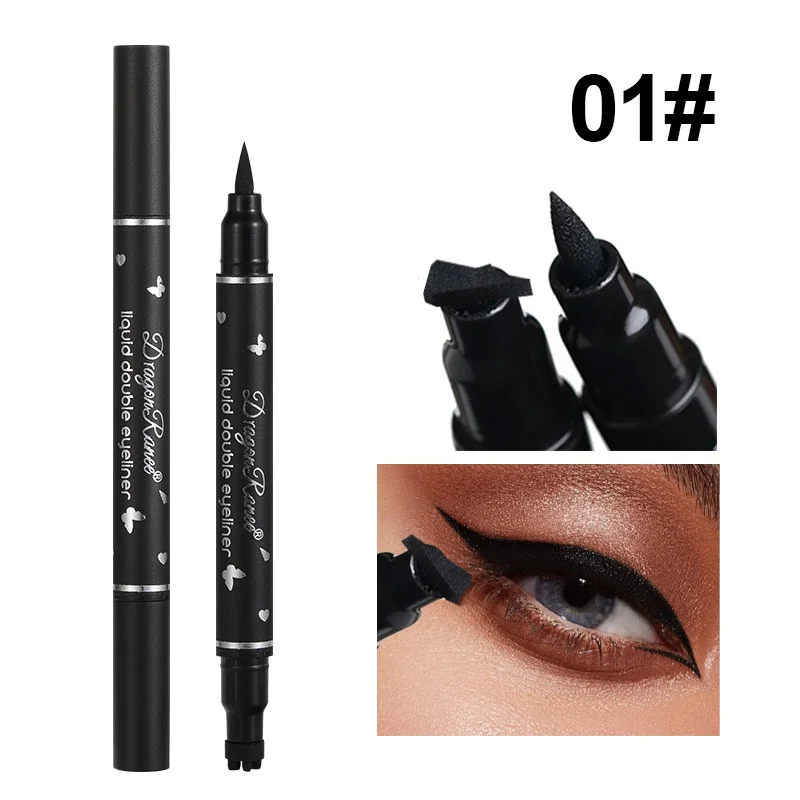 Double-Ended Stamp Eyeliner Waterproof Non-Smudge Eyeliner Liquid Pen Quick-Drying Waterproof Sweat-Proof Not Easy to Smudge Eyeliner Stamp Eyeliner Liquid - Image 4